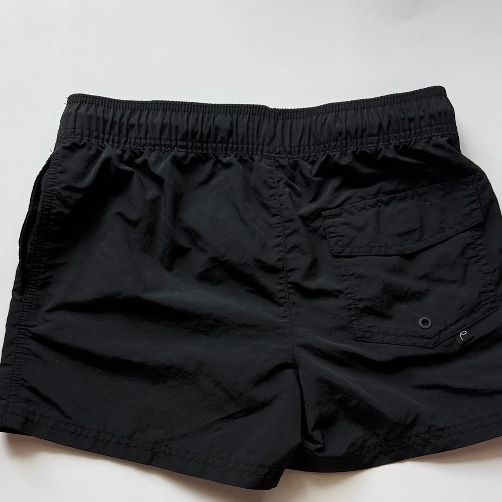 Boy’s Black Swim Shorts with No-chafe Liner and Contrast Drawcord XL